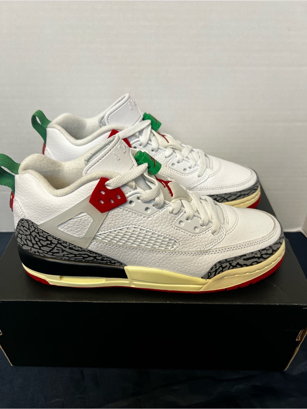 Jordan White, Red & Green Men's Basketball Sneakers - Picture 5 of 7